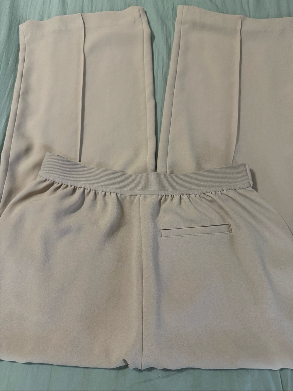 SPANX XL Wide Leg Pull-On Pants Beige Tan High Rise Smoothing Trouser - Picture 3 of 7